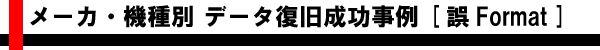 メーカ・機種別 データ復旧成功事例 [誤フォーマット]
