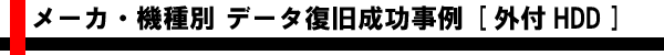 メーカ・機種別 AIデータ復旧成功事例 [外付HDD]