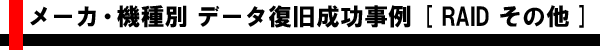 メーカ・機種別 データ復旧成功事例 [RAID(その他)]